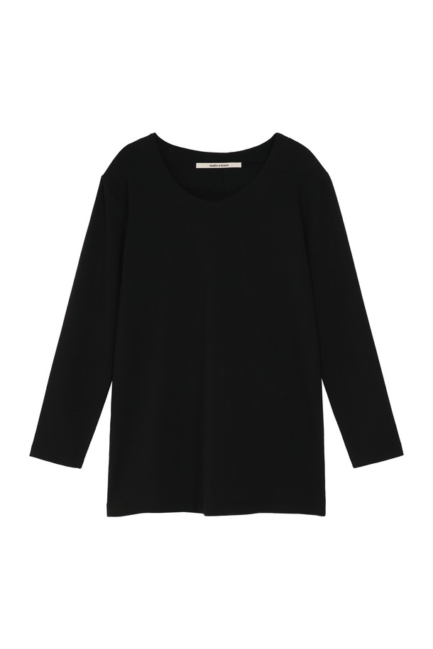 make a toast - 긴소매 티셔츠 - Logo round long T-shirt MBCFTO011BK