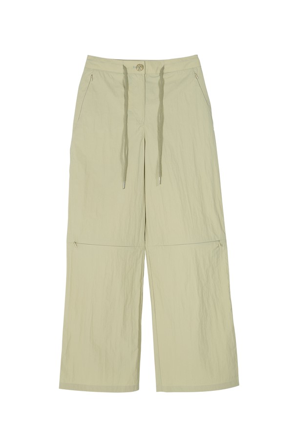 make a toast - 롱/미디팬츠 - Cutout string slim wide pants BEIGE MBCSPA009BE