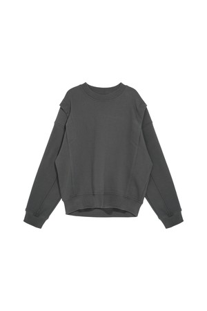 Oversized Fit Incision Sweatshirts GRAY MBBFTO013GR