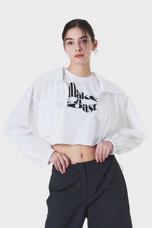 Crop String Anorak Jumper WHITE MBCSJP001WH