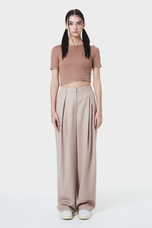 Double pintuck wide pants BEIGE MBCSPA001BE