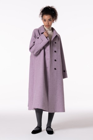 Back incision belted long coat MBCFCT001PK