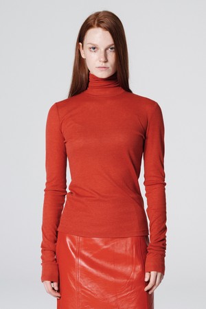 High-neck jersey top RED WBCFTP004RD