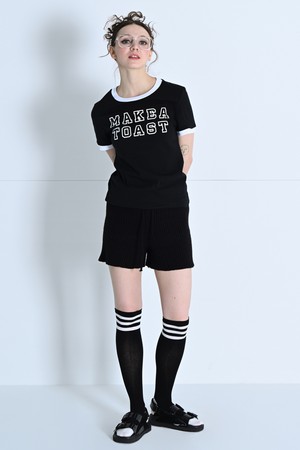 Line color slim point T-shirt BLACK MBCSTO021BK