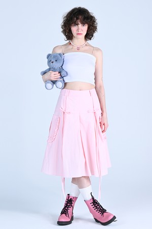 [24SS] ROSIE SIDE FRILL SKIRT PINK WBDSSK001LP