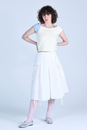 [24SS] ROSIE SIDE FRILL SKIRT IVORY WBDSSK001IV