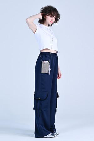 [24SS] BLUEBERRY SILKY PANTS NAVY WBDSPA002NV