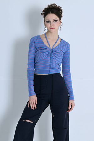 [24SS] Halter Neck Top & Bolero Set-up BLUE MBDSTO002BL