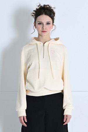 [24SS] Half Zip-Up Hood Raglan Top LIGHT YELLOW MBDSTO005LY