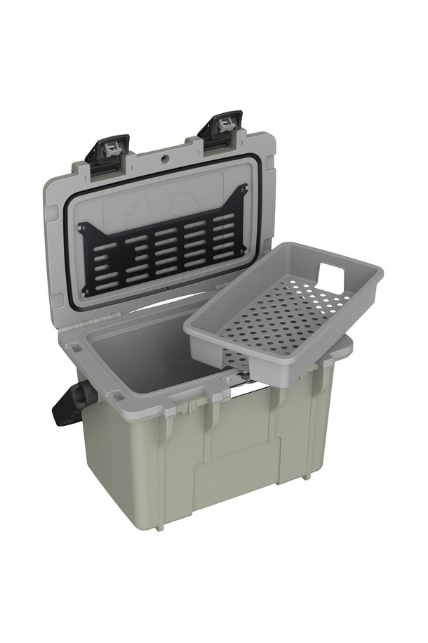 펠리칸 엘리트 쿨러 아이스박스 14QT(13.25L)는 캠핑, 낚시, 피크닉 등 야외 활동에 적합한 보냉/보관/방수 기능을 갖춘 아이스박스입니다. 견고한 ABS와 스테인레스 소재로 제작되었으며, 다양한 색상(White/Gray, Dark Gray/Green, Pacific Blue/Seafoam, Hunter Green/Tan, Sage/Gray, Cement/White)으로 제공됩니다. 내부 트레이, 내장형 병 오프너, EZ-GROOVE 핸들, 프레스앤 풀 래치 오프너 등의 특징과 DRY BOX 상부 수납공간, 내부 단열재(우레탄 폼)를 통해 휴대성과 다용도 보관 기능을 제공합니다.
