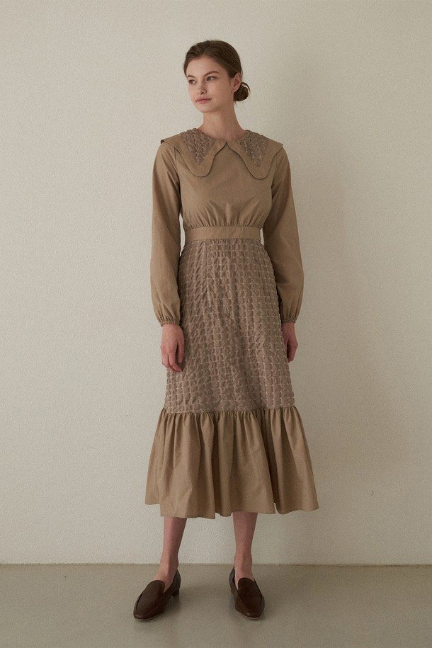 BY GINGER - 긴소매 원피스 - [22FW]Wave sailor collar dress - beige