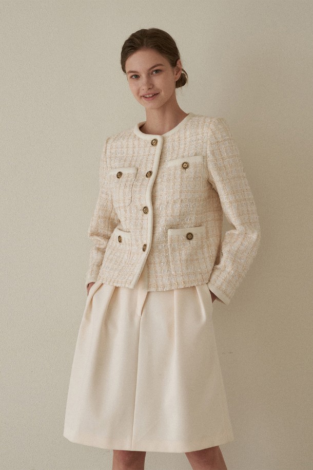 BY GINGER - 자켓 - [22FW]Pocket lining tweed jacket - cream