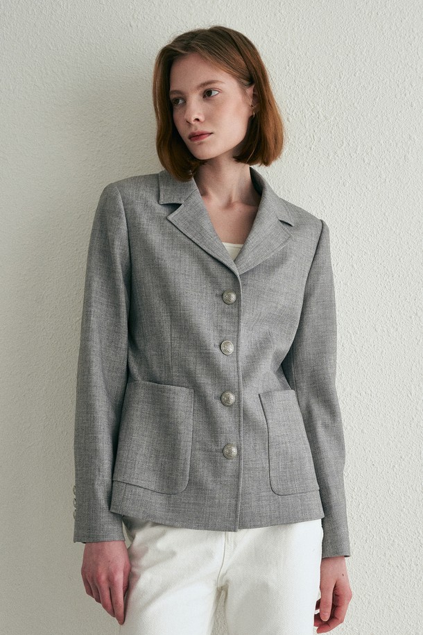 BY GINGER - 자켓 - [23SS]Classic tailored single jacket - gray