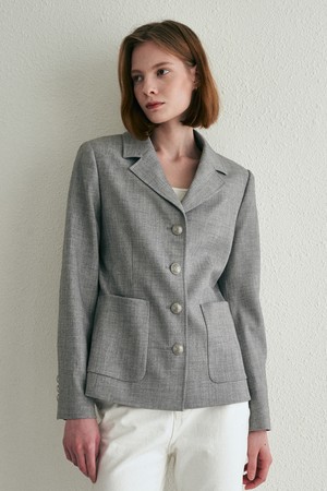 [23SS]Classic tailored single jacket - gray