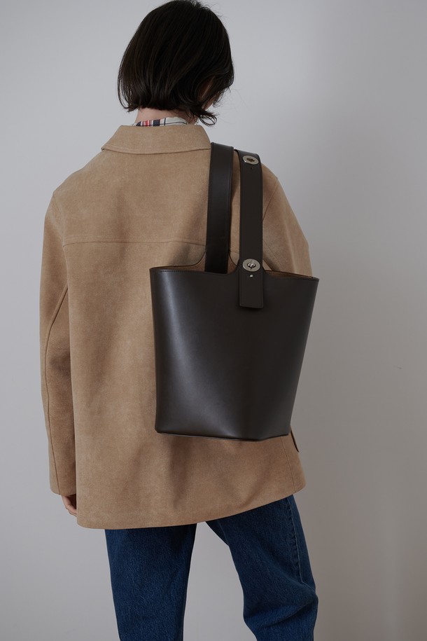 RE:FRAME - 숄더백 - 2way Leather Bucket Bag Italy Leather _ Dark chocolate brown