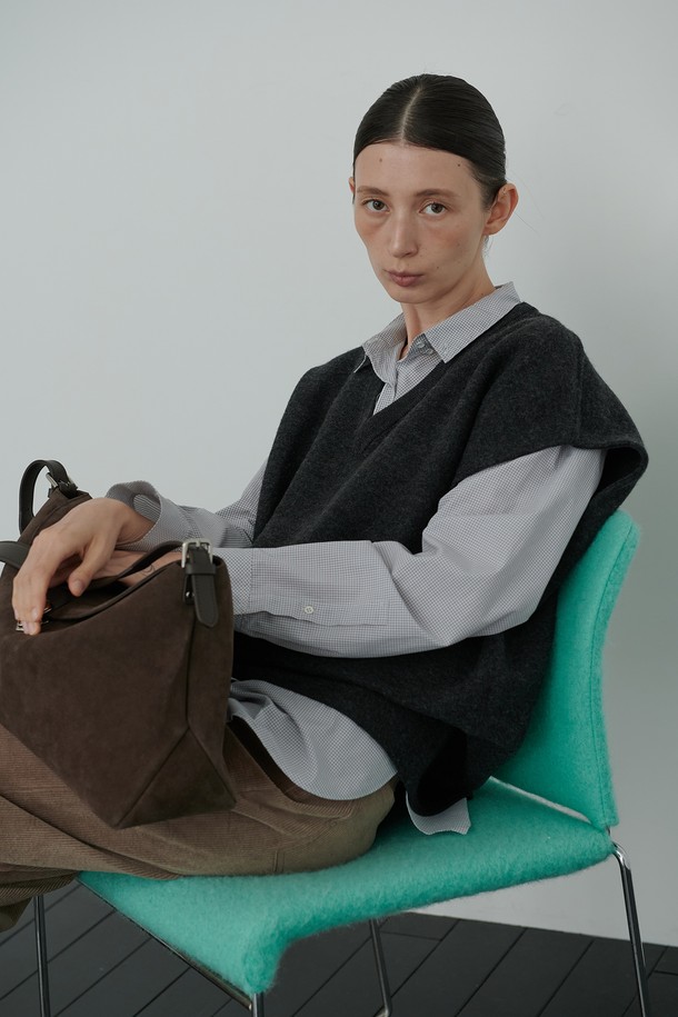 RE:FRAME - 숄더백 - Flap hobo bag series Suede brown