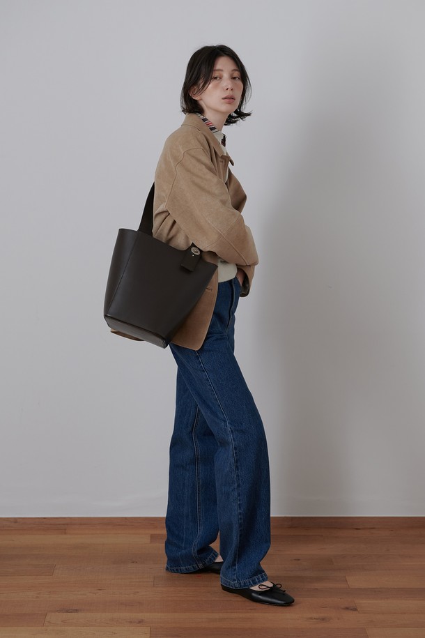 RE:FRAME - 숄더백 - 2way Leather Bucket Bag Italy Leather _ Dark chocolate brown