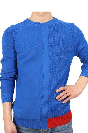 라운드 레드 니트 긴팔티 NIT112A