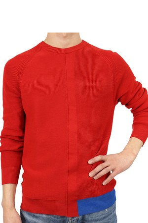 라운드 레드 니트 긴팔티 NIT112A