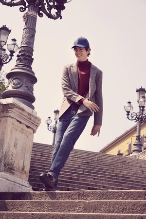 브라운 멜란지 투버튼 소프트 울 혼방 자켓 AJK112A