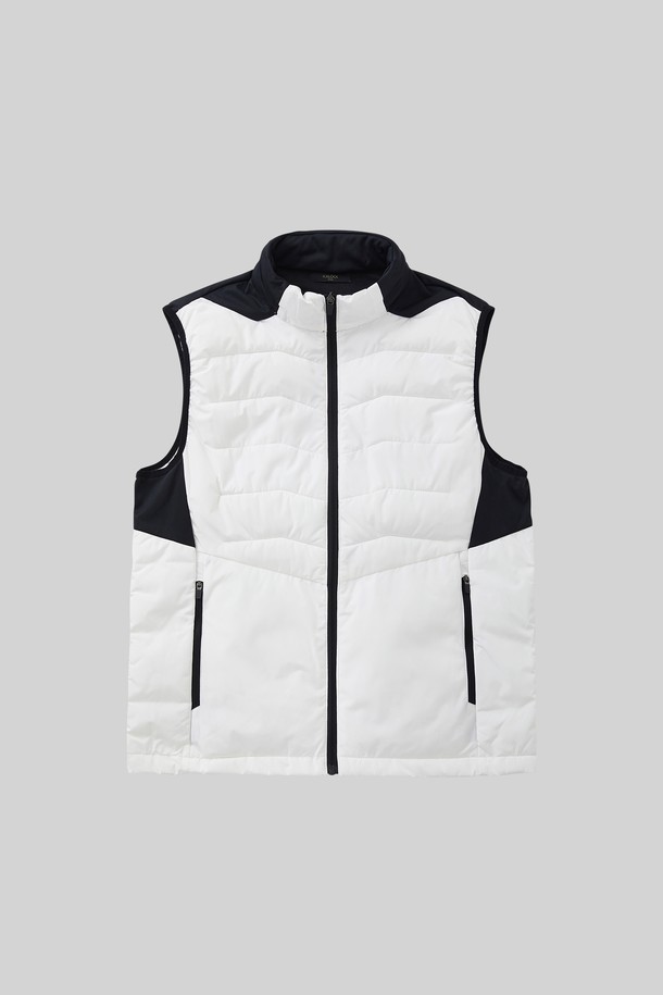 **웰론 스포츠 패딩 베스트 CJP148**

활동적인 겨울을 위한 웰론 스포츠 패딩 베스트입니다. 화이트와 블랙 두 가지 색상으로 출시되어 어떤 스타일에도 쉽게 매치할 수 있습니다. 웰론 소재를 사용하여 부드러운 촉감과 뛰어난 보온성을 제공하며, 두꺼운 두께감으로 추운 날씨에도 따뜻하게 몸을 보호합니다. 집업 스타일의 레귤러핏 디자인으로 편안한 착용감을 선사하며, 캠핑룩, 스포티, 캐주얼, 미니멀 스타일 등 다양한 TPO에 활용 가능합니다. 배색 디자인과 소매 없는 디자인으로 활동성을 높였습니다. 
