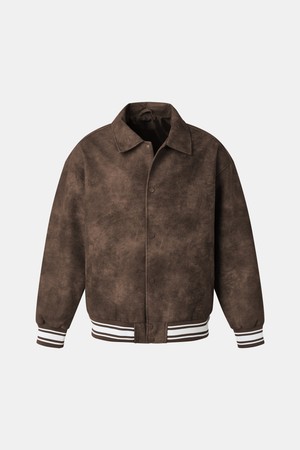 봄가을 오버핏 밴딩 에코레더 점퍼 CJP110