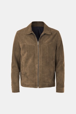 멀티컬러 카라넥 양가죽 집업 점퍼 CLJP117