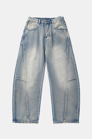 와이드핏 워싱 절개 데님 팬츠 CJN110