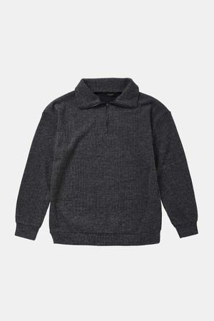 오버핏 빅사이즈 골지 반집업 긴팔티 CTEE123