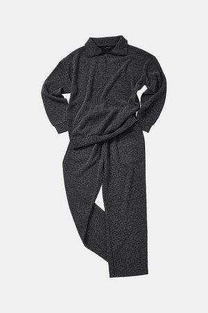 오버핏 빅사이즈 골지 반집업 셋업 CTEE123S