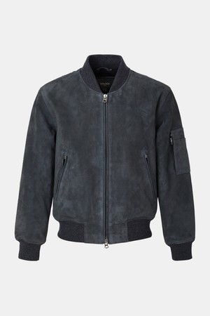 고트 스웨이드 퀼팅 블루종 점퍼 CLJP121