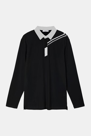 스포츠 사선 스판 카라넥 긴팔티 CTEE126