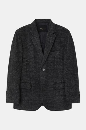 울 모눈 체크 버튼 자켓 CJK119