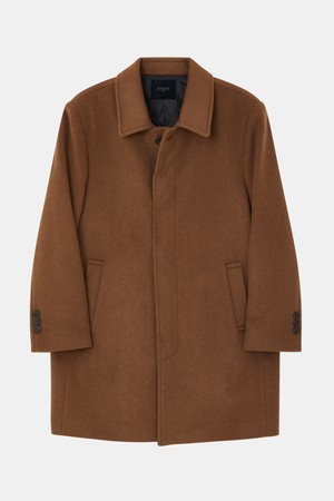 솔리드 싱글 히든 버튼 울 코트 CCO104