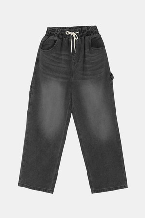 루즈핏 밴딩 카펜터 데님 팬츠 CJN112