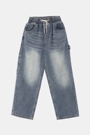 루즈핏 밴딩 카펜터 데님 팬츠 CJN112