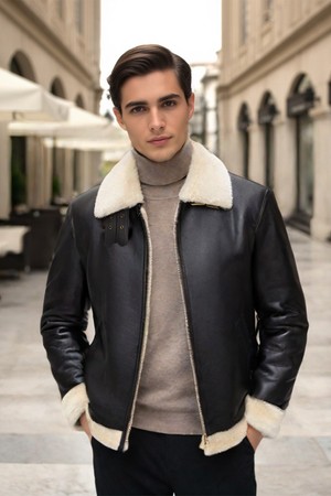 카라 스트랩 램스킨 무스탕 DLJP101