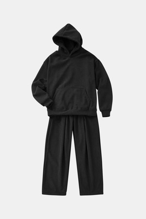 빅사이즈 골지 플리스 기모 후드티 셋업 DTEE101S