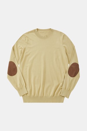 엘보우 패치 경량 라운드 니트 DNIT103