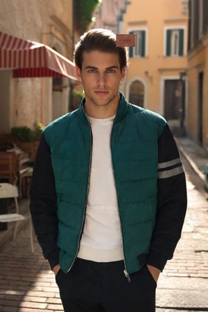 슬리브 니트 덕다운 패딩 점퍼 DJP101