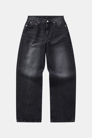 봄가을 세미와이드 블랙 워싱 데님 팬츠 DJN113