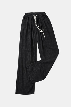 봄여름 와이드 밴딩 소프트 린넨 데님 팬츠 DJN116