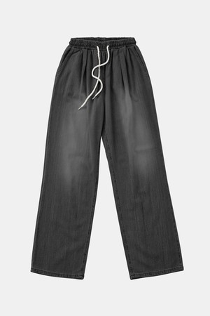 봄여름 와이드 밴딩 소프트 린넨 데님 팬츠 DJN116