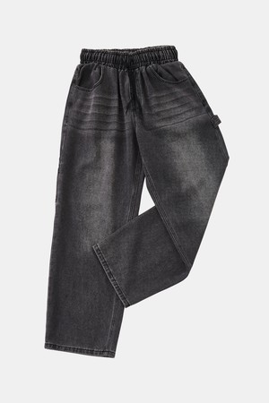 봄가을 밴딩 카펜더 블랙 데님 DJN119