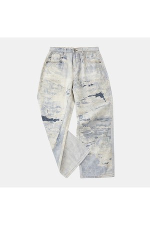 일자핏 디스트로이드 프린팅 데님 DJN121