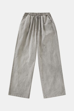 봄가을 와이드 피그먼트 밴딩 팬츠 DPT129