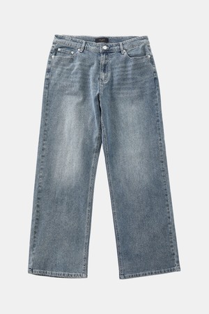 봄가을 세미와이드 그레이 블루 워싱 데님 DJN136