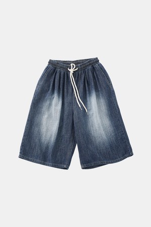 진청 워싱 린넨 밴딩 하프 팬츠 DSPT113