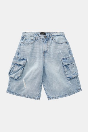 버뮤다 워싱 카고 데님 반바지 DSPT121