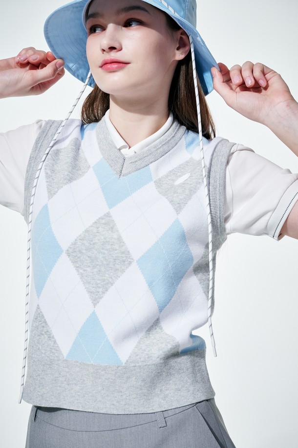 KLIMGOLF - 베스트 - Argyle V neck vest 아가일 브이넥 베스트